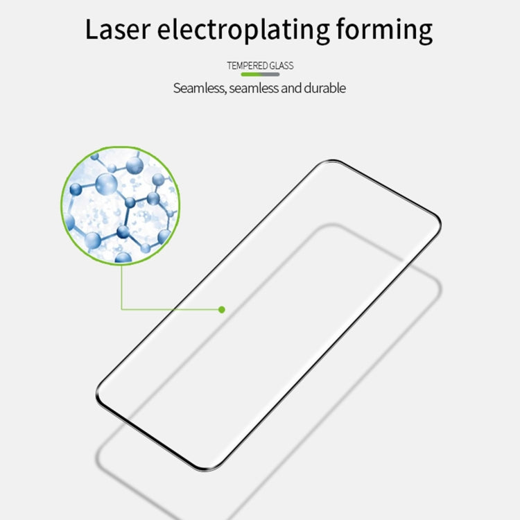 Tempered glass screen protector panel with rounded edges, shown angled
