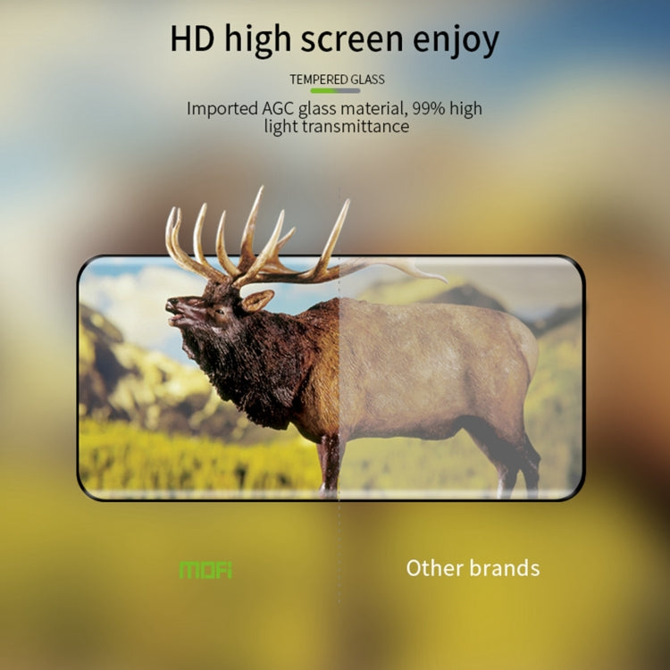 Tempered glass film installed on smartphone screen with curved edge coverage