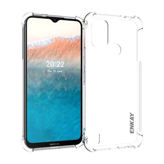 Clear transparent TPU phone case with shockproof corners, for Nokia C21 Plus
