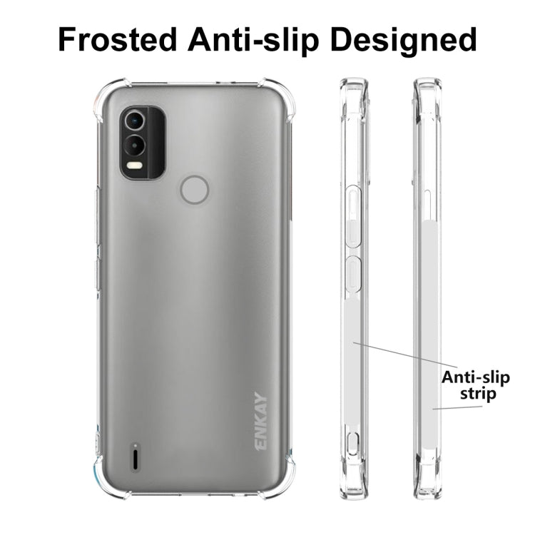 Frosted TPU phone case with anti-slip grip, transparent edges, for Nokia C21 Plus