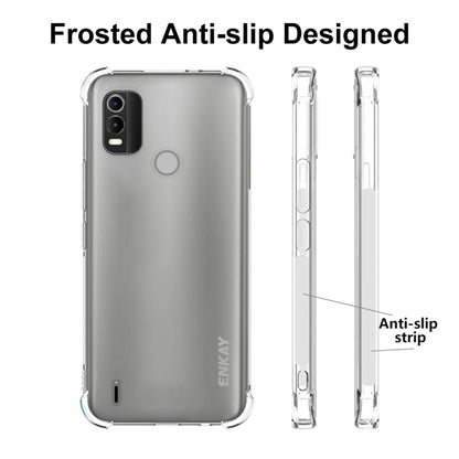 Frosted TPU phone case with anti-slip grip, transparent edges, for Nokia C21 Plus