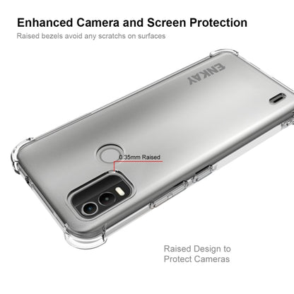 Transparent TPU case with raised camera and screen protection bezels, for Nokia C21 Plus