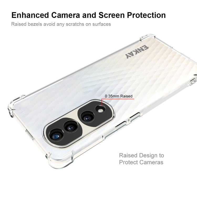 Transparent TPU phone case with raised camera and screen protection edges