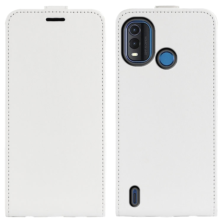 Nokia G11 Plus white vertical flip leather phone case with camera cutouts