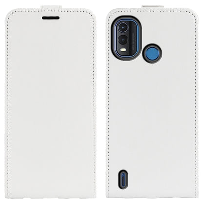 Nokia G11 Plus white vertical flip leather phone case with camera cutouts
