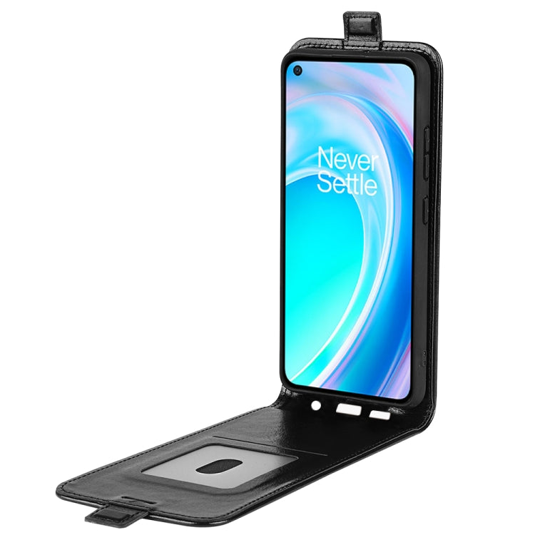 Black vertical flip leather phone case with folio stand and screen viewing cover