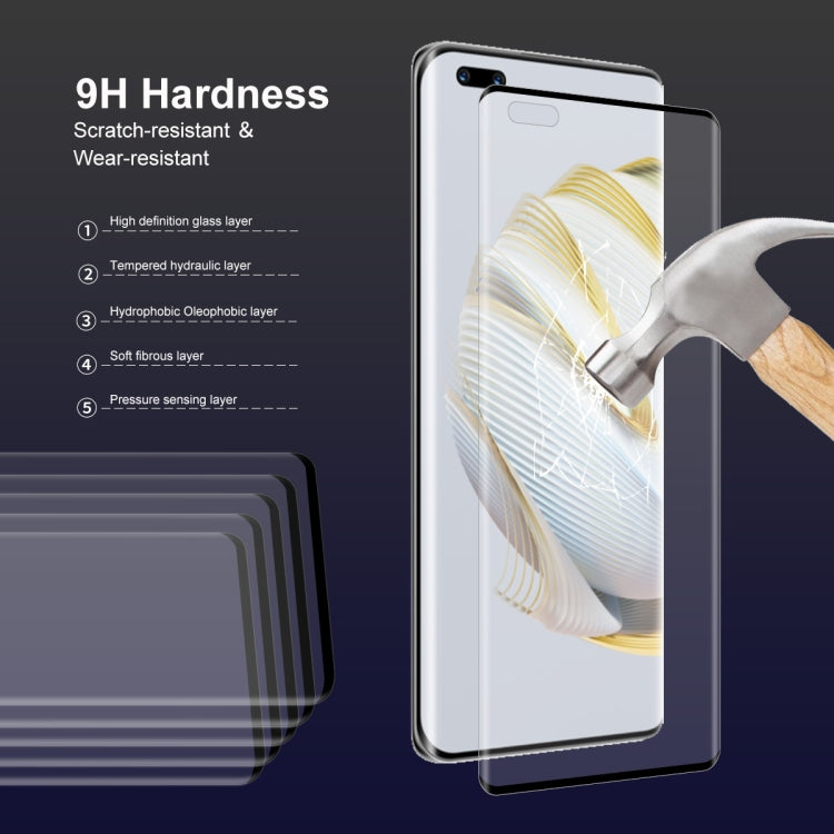 Curved tempered glass screen protector for Huawei Nova 10 Pro with installation tool