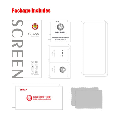 Tempered glass screen protector packaging set with included accessories and film
