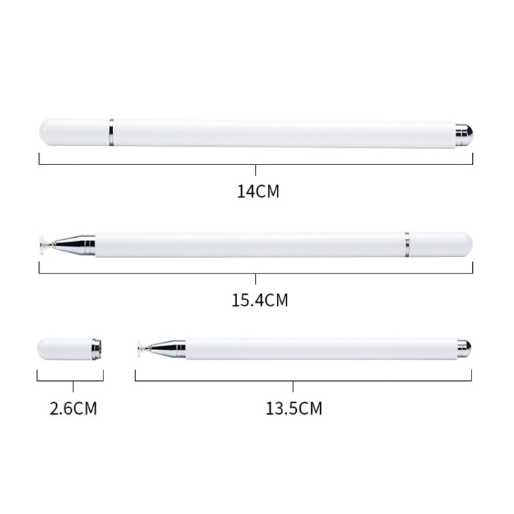 White capacitive stylus with size diagram and tip measurements