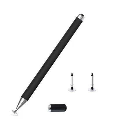 Black capacitive stylus pen with two extra magnetic tip heads