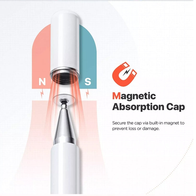 White magnetic suction cap stylus tip area with metal cartridge