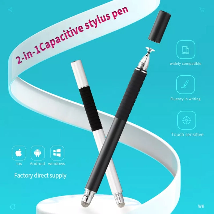Two capacitive stylus pens with conductive cloth heads and touch-sensitive tips