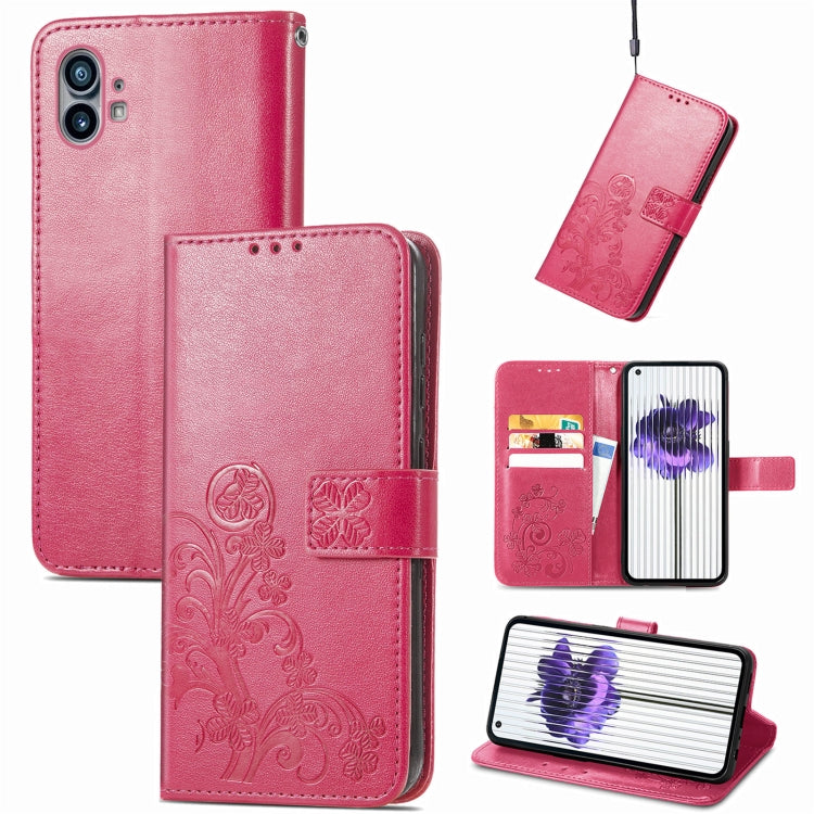 Four-leaf Clasp Embossed Buckle Leather Phone Case, For Nothing Phone 1