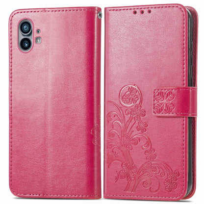 Four-leaf Clasp Embossed Buckle Leather Phone Case, For Nothing Phone 1