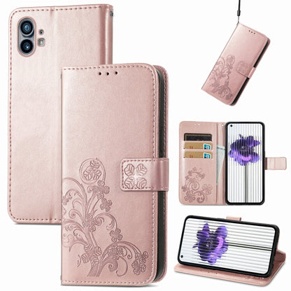 Four-leaf Clasp Embossed Buckle Leather Phone Case, For Nothing Phone 1