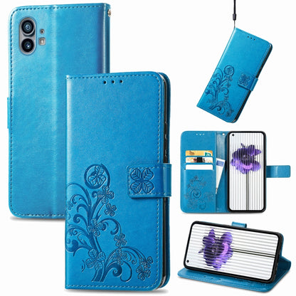 Four-leaf Clasp Embossed Buckle Leather Phone Case, For Nothing Phone 1