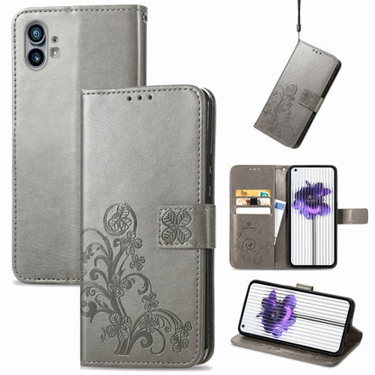 Four-leaf Clasp Embossed Buckle Leather Phone Case, For Nothing Phone 1