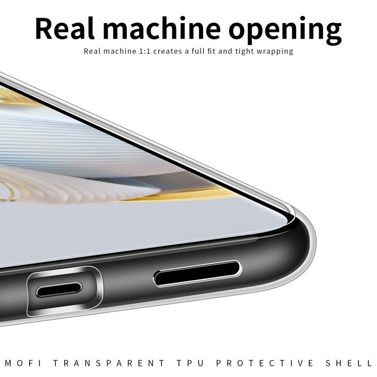 Clear TPU phone case side with speaker and port openings and slim protective lip