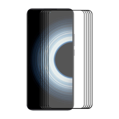 Stacked tempered glass screen protectors showing full-screen coverage layout