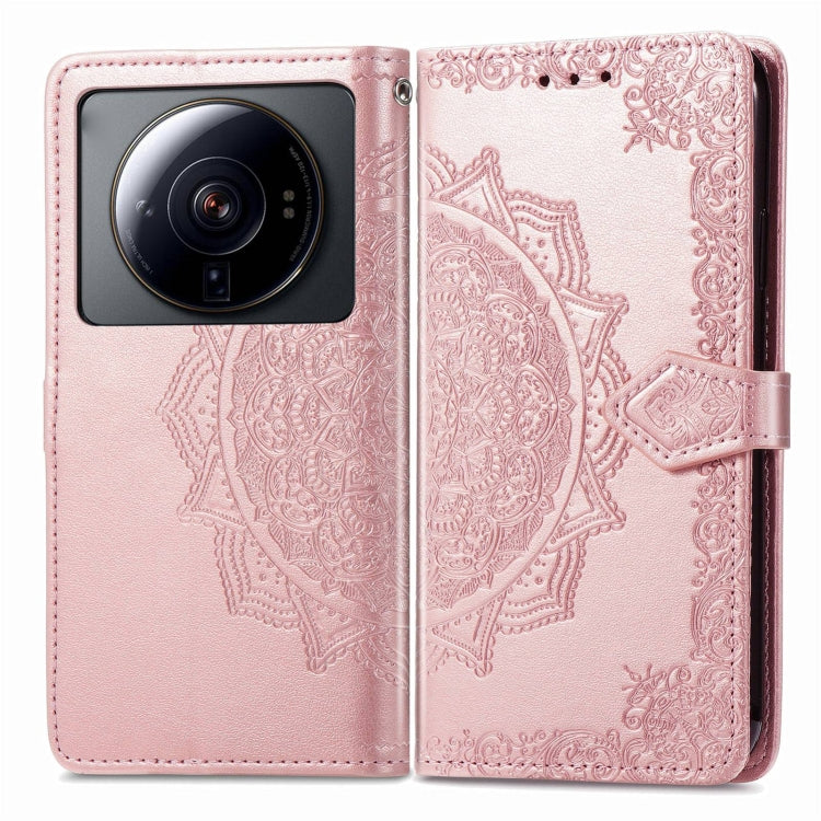Mandala Flower Embossed Leather Phone Case, For Xiaomi 12S Ultra