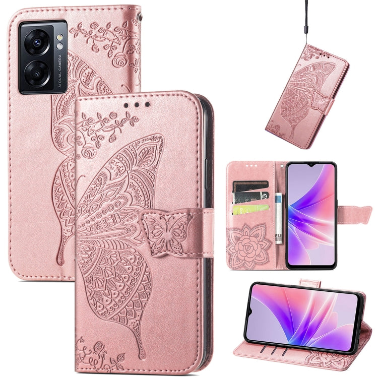Butterfly Love Flower Embossed Flip Leather Phone Case, For Realme GT Neo 3, For Realme C30, For OPPO A77