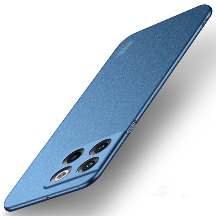 MOFI frosted PC hard phone case, thin blue shell with camera cutouts
