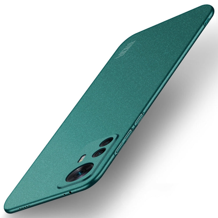 Green matte frosted hard phone case, ultra-thin, featuring camera lens cutout opening.