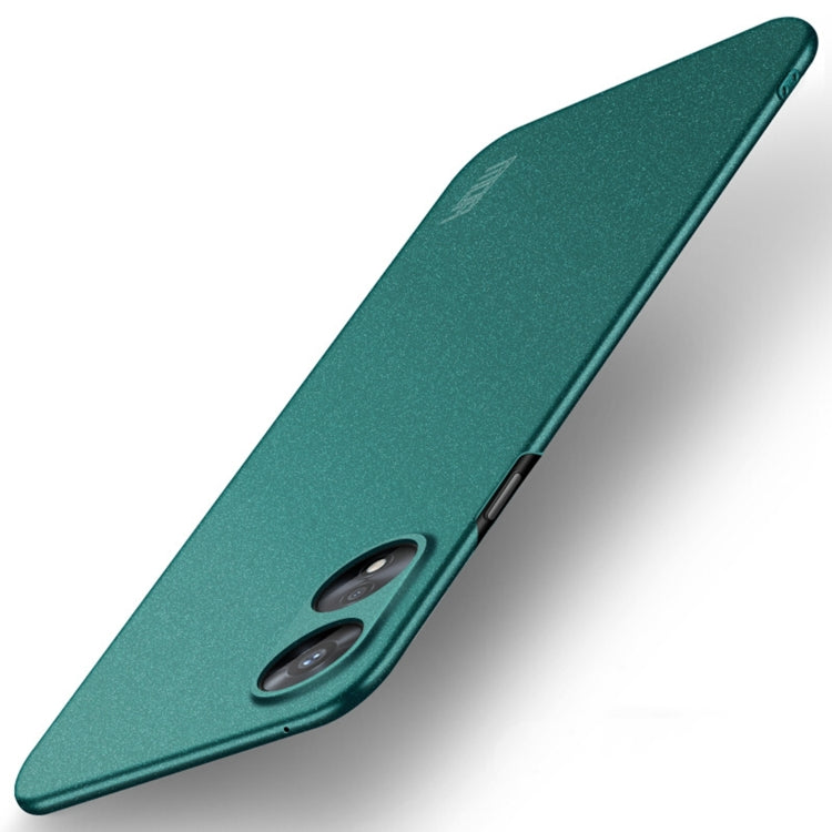Green frosted hard phone case, ultra-thin cover with camera cutout and port access edge.