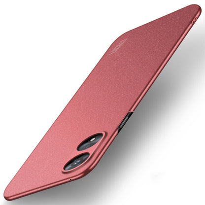 Frosted hard phone case with dual camera cutouts, ultra-thin, red