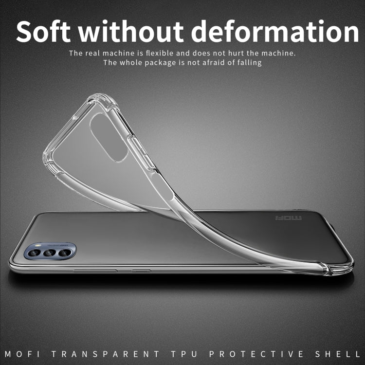 Transparent TPU phone case, slim cover with raised edges for camera protection