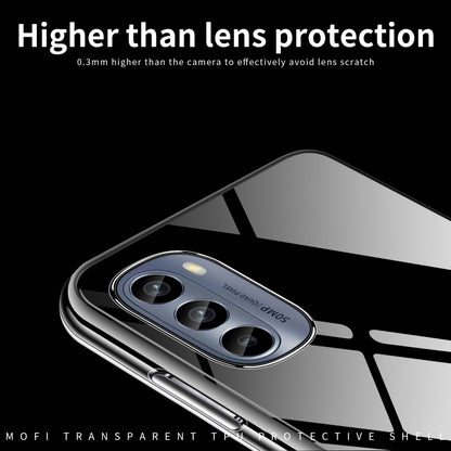 Transparent TPU phone case with raised camera bezel and lens cutouts