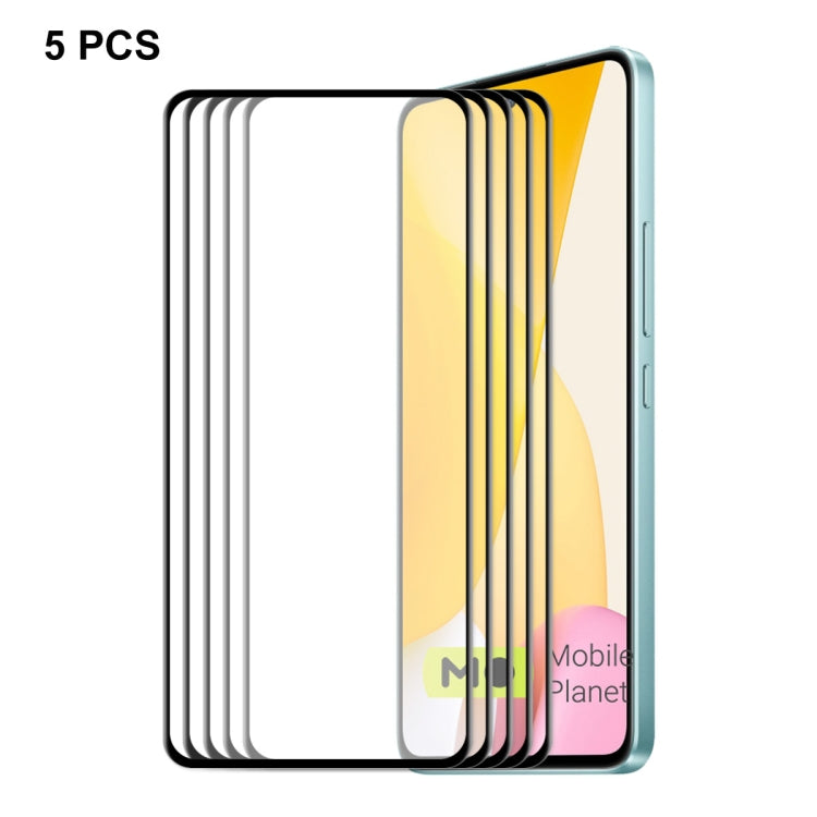 5-pack tempered glass screen protector set for Xiaomi 12 Lite, full coverage