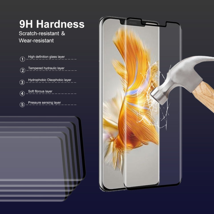 For Huawei Mate 50 Pro ENKAY 3D Curved Heat Bending Explosion-proof Tempered Glass Full  Film, 1pcs, 2pcs, 5pcs