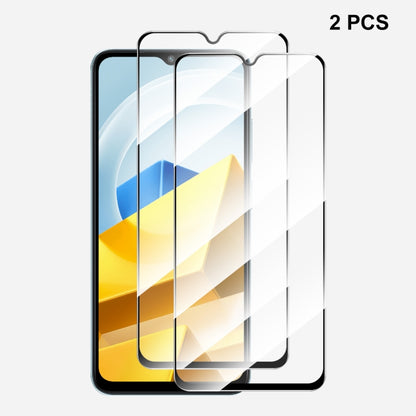 Tempered glass screen protector set, clear 2.5D glass, 2-pack applied on phone