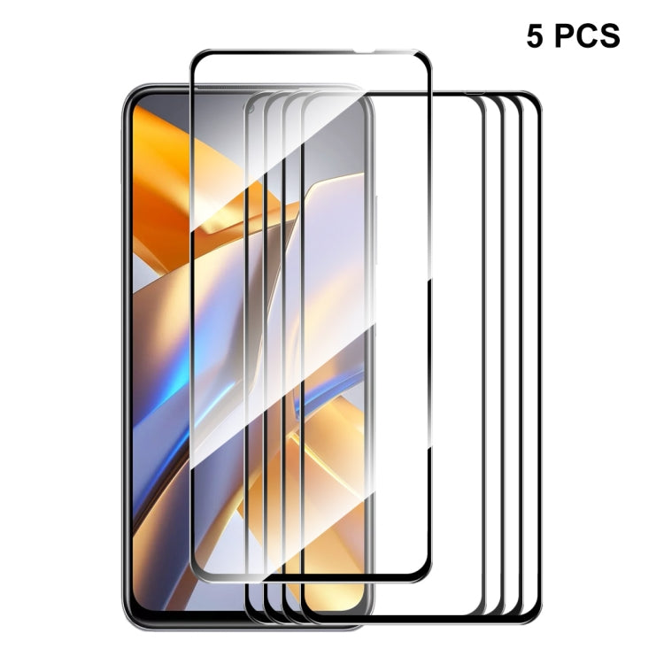 Set of tempered glass screen protectors, clear 2.5D 9H, 5 pcs