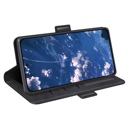 Black leather folio phone case with stand cover and side magnetic buckle