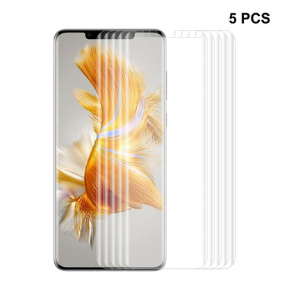 Curved PET screen protector film set for Huawei Mate 50 Pro, 5 pcs, clear