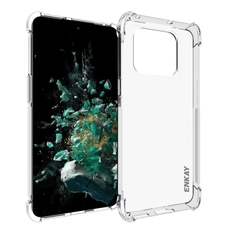 Clear TPU shockproof phone case with raised edges, front and back coverage