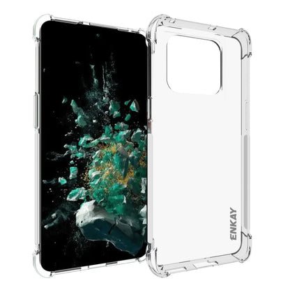 Clear TPU shockproof phone case with raised edges, front and back coverage
