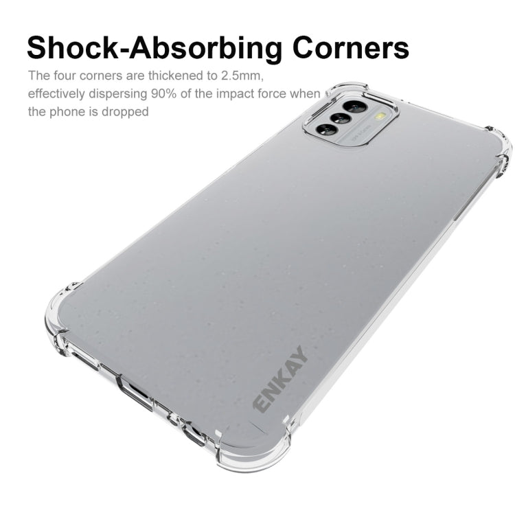 Shock-absorbing corner clear TPU case for Nokia G60 5G with camera cutout