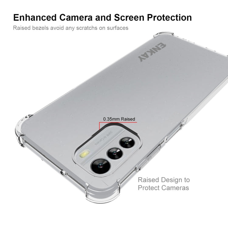 Clear TPU case with raised camera bezel and screen edge protection for Nokia G60 5G