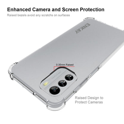 Clear TPU case with raised camera bezel and screen edge protection for Nokia G60 5G