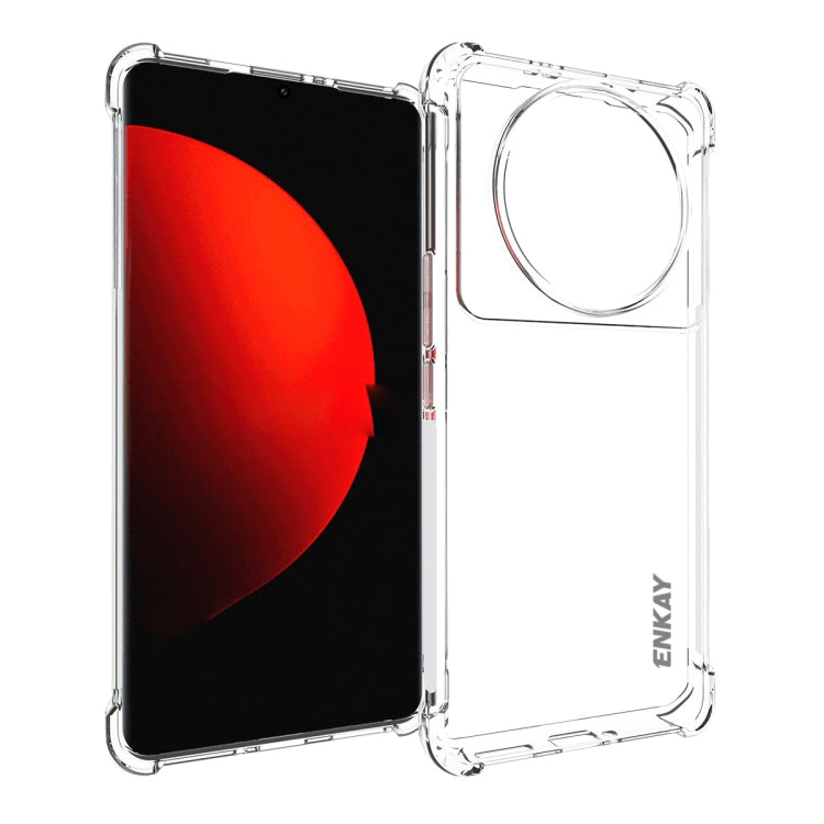 Transparent TPU phone case with camera cutout and raised edge protection