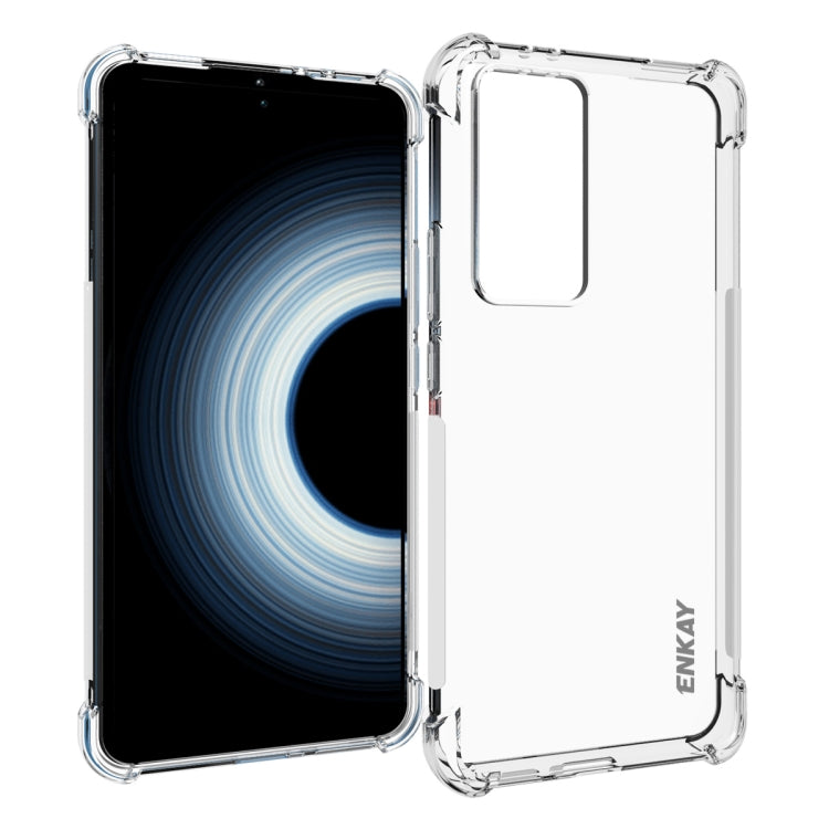 Clear TPU shockproof phone case with raised corners and camera cutout for Redmi K50 Ultra