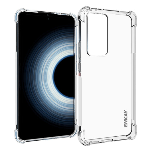 Clear TPU shockproof phone case with raised corners and camera cutout for Redmi K50 Ultra