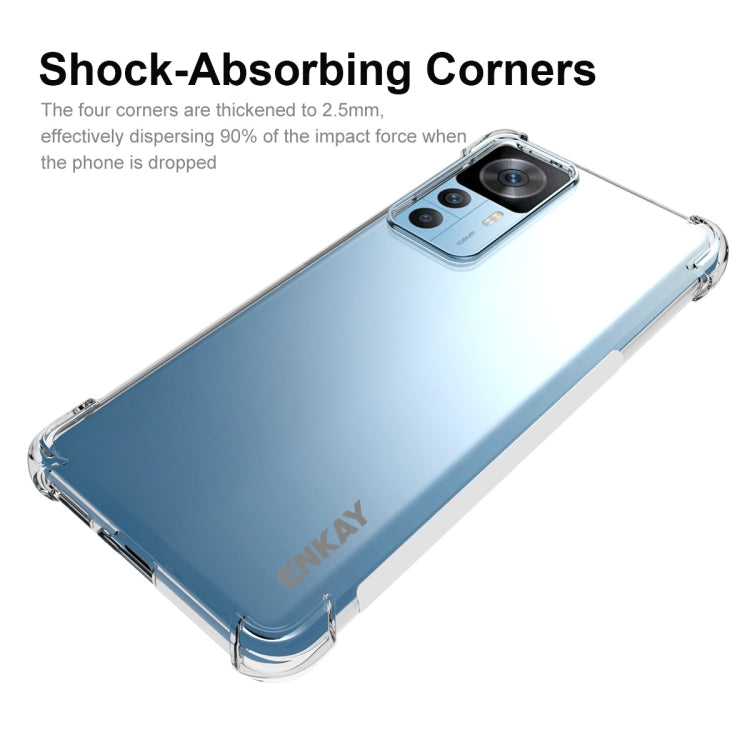 Shock-absorbing TPU phone case with reinforced corners and transparent back for Redmi K50 Ultra