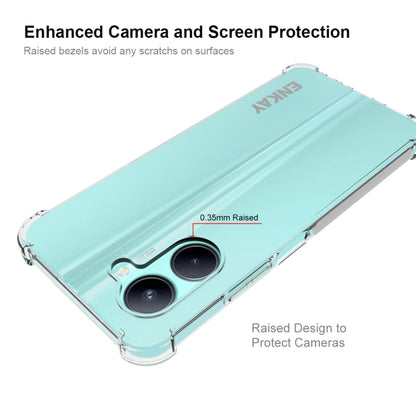 TPU phone case with raised camera and screen protection, clear edges, ENKAY