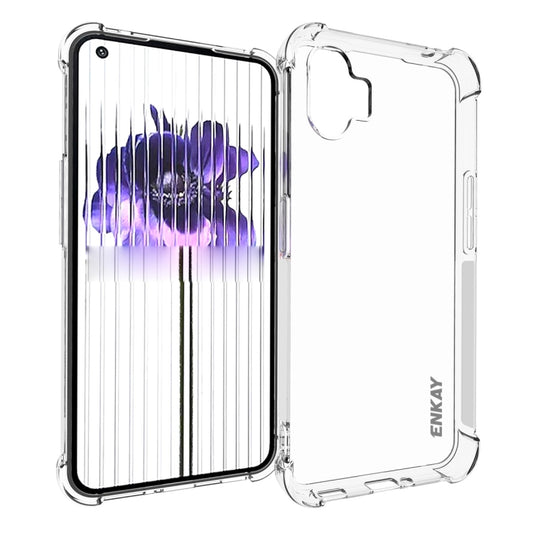 Clear TPU phone case with shock-absorbing corners and raised edges for Nothing Phone 1