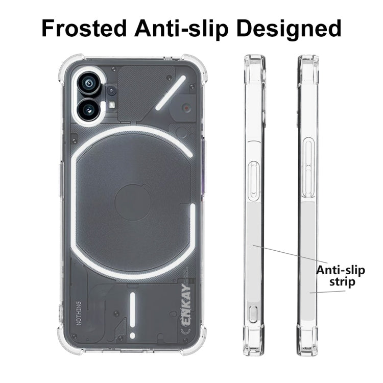 Clear frosted anti-slip TPU phone case with grip sides for Nothing Phone 1