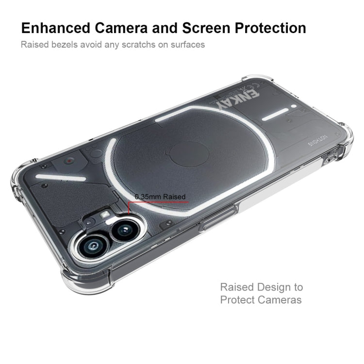 Clear TPU case with raised camera and screen protection for Nothing Phone 1